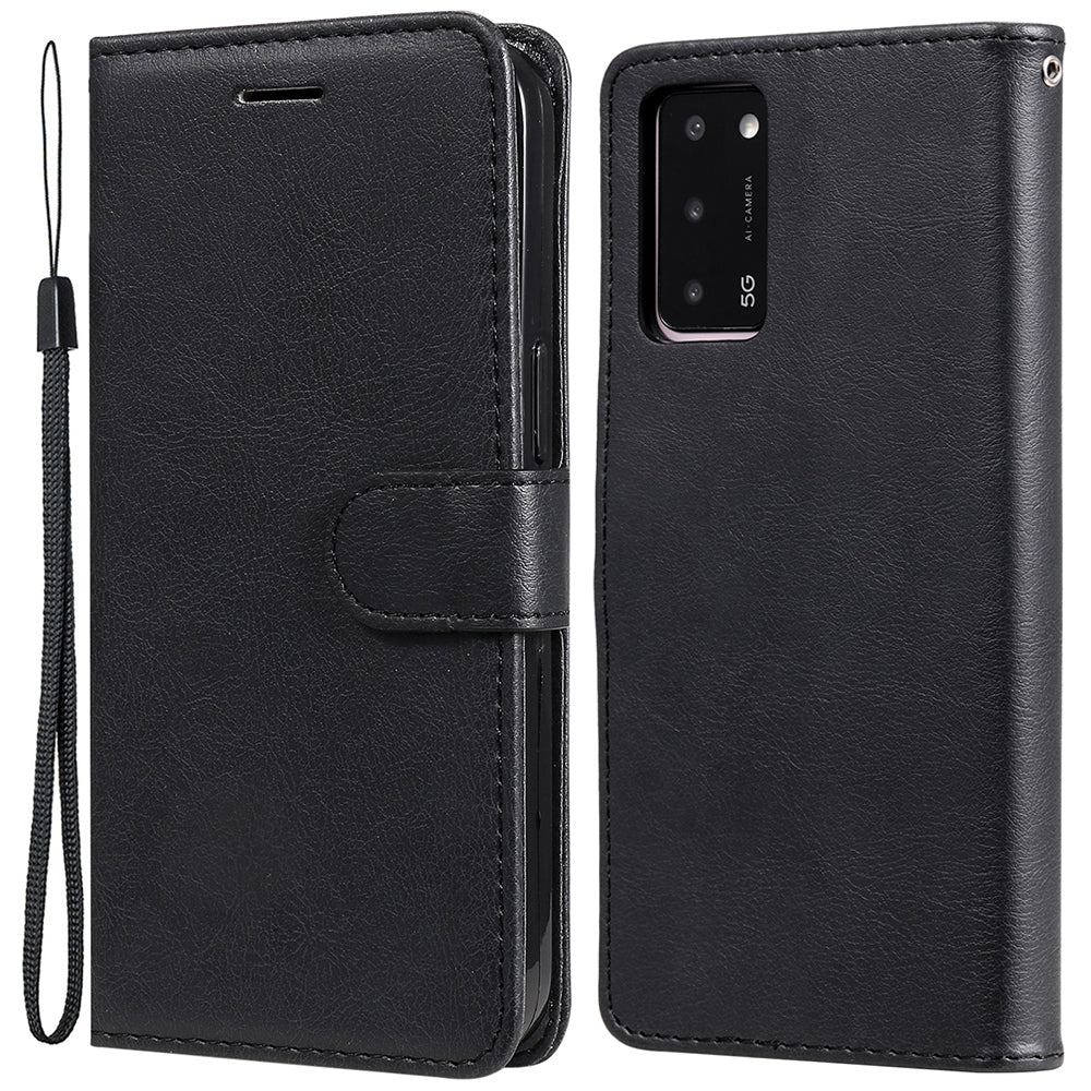 KT Leather Series-2 Shockproof Folio Flip PU Leather Wallet Case with Stand and Strap for Oppo A55 5G / A54 4G / A16 4G / Realme V11 5G