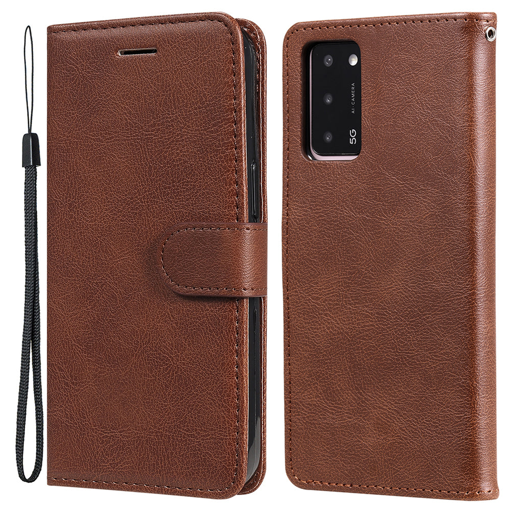 KT Leather Series-2 Shockproof Folio Flip PU Leather Wallet Case with Stand and Strap for Oppo A55 5G / A54 4G / A16 4G / Realme V11 5G