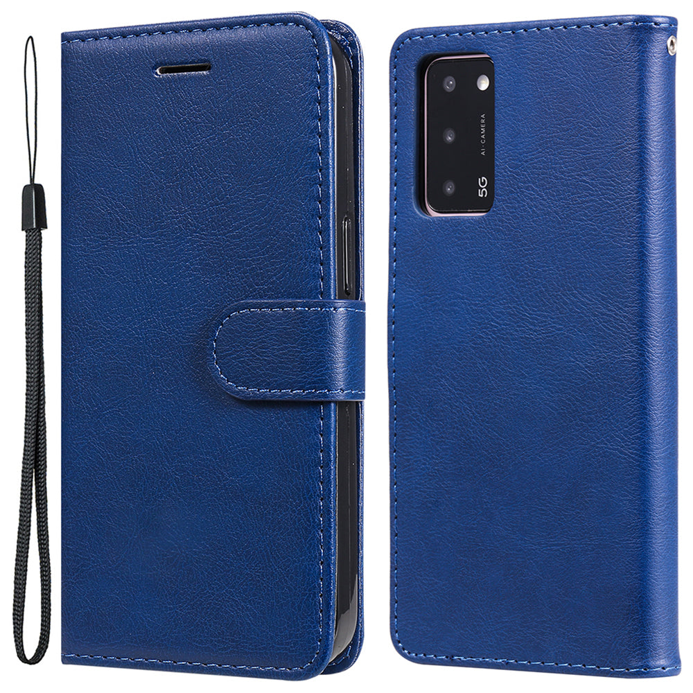 KT Leather Series-2 Shockproof Folio Flip PU Leather Wallet Case with Stand and Strap for Oppo A55 5G / A54 4G / A16 4G / Realme V11 5G