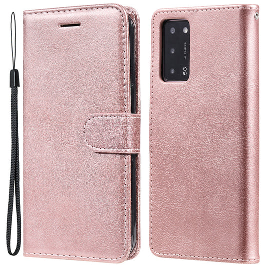 KT Leather Series-2 Shockproof Folio Flip PU Leather Wallet Case with Stand and Strap for Oppo A55 5G / A54 4G / A16 4G / Realme V11 5G