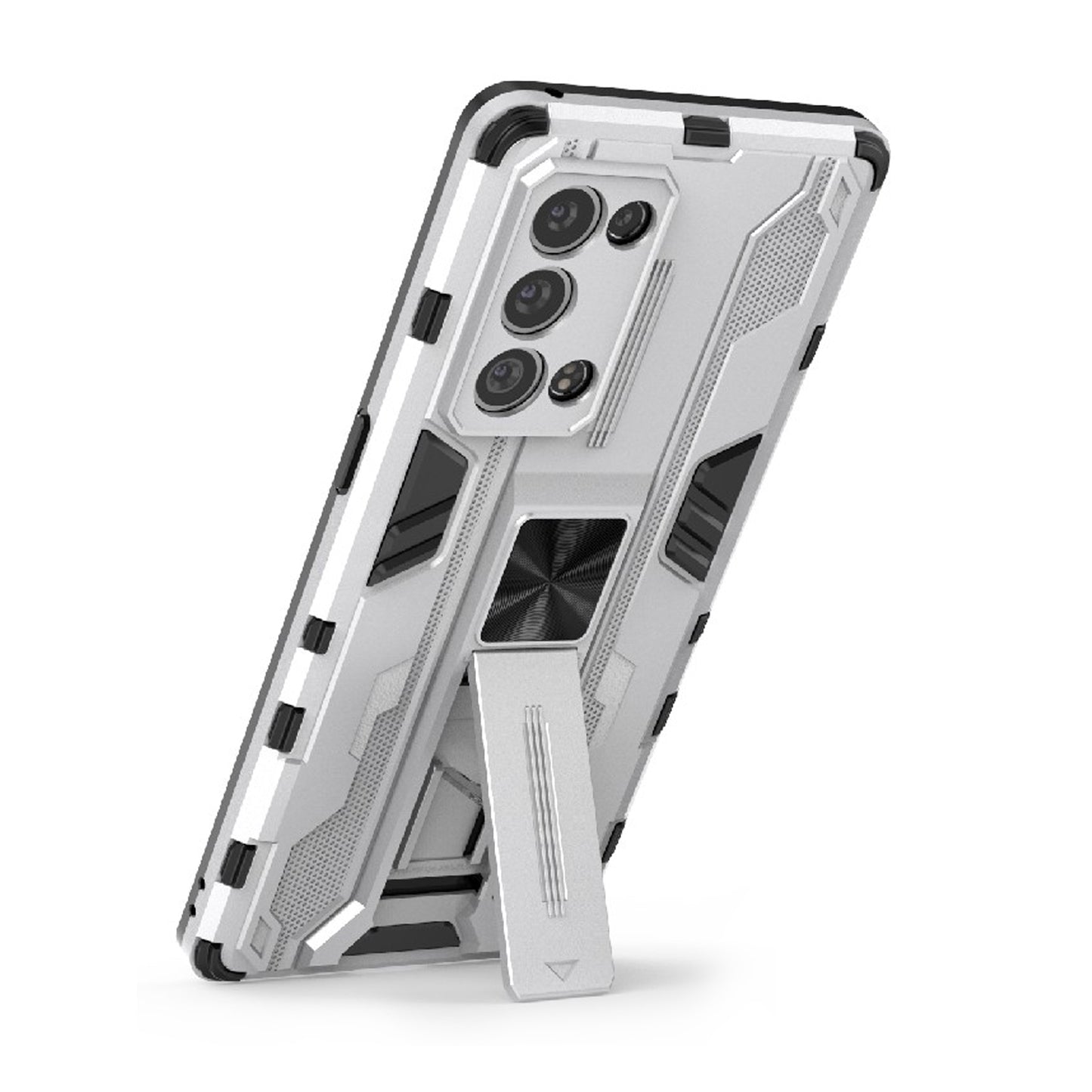 Kickstand Design Hard PC Back + Soft TPU Bumper Bumper Drop Proof Protective Case for Oppo Reno6 Pro+ 5G