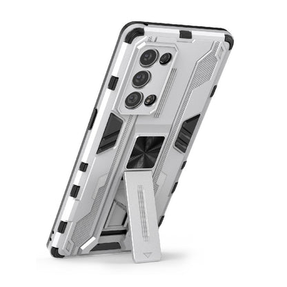 Kickstand Design Hard PC Back + Soft TPU Bumper Bumper Drop Proof Protective Case for Oppo Reno6 Pro+ 5G