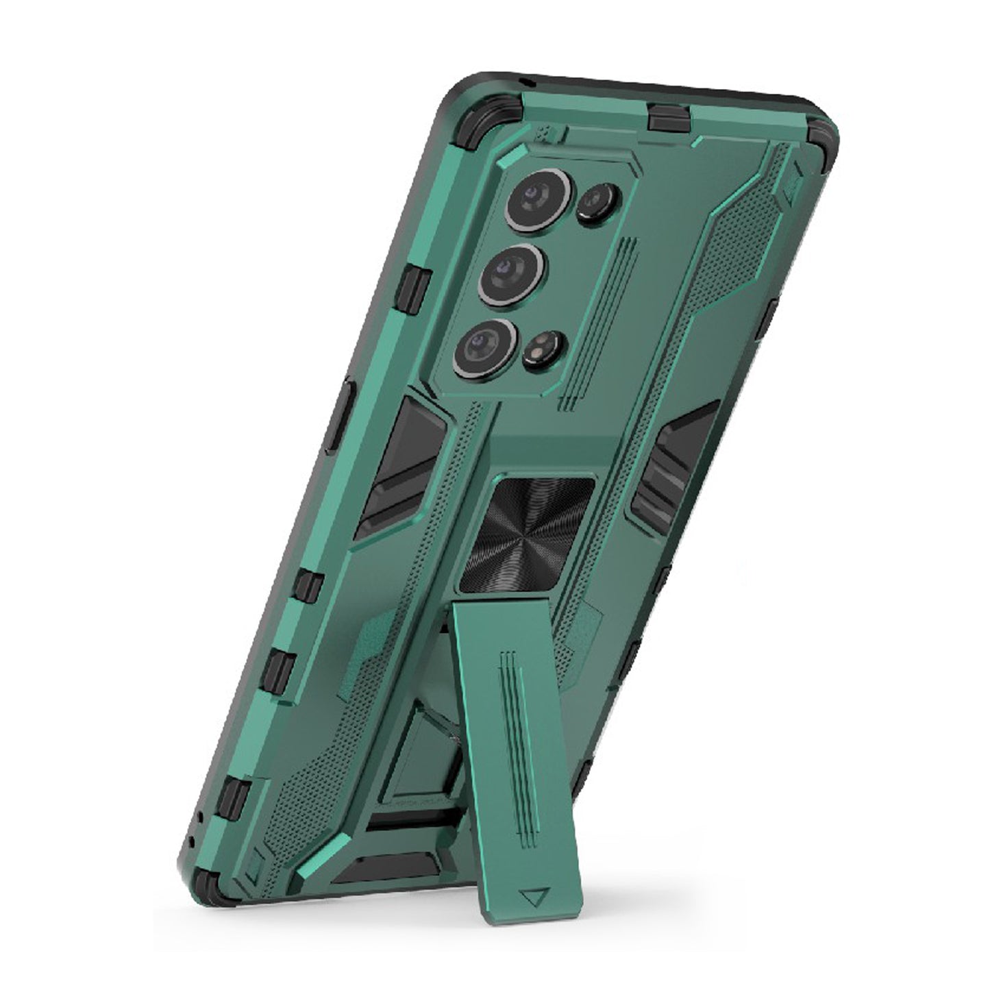 Kickstand Design Hard PC Back + Soft TPU Bumper Bumper Drop Proof Protective Case for Oppo Reno6 Pro+ 5G