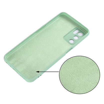 Microfiber Liner Shockproof Precise Cutout Solid Color Liquid Silicone Phone Case with Handy Strap for Oppo A16/A16S (Global)