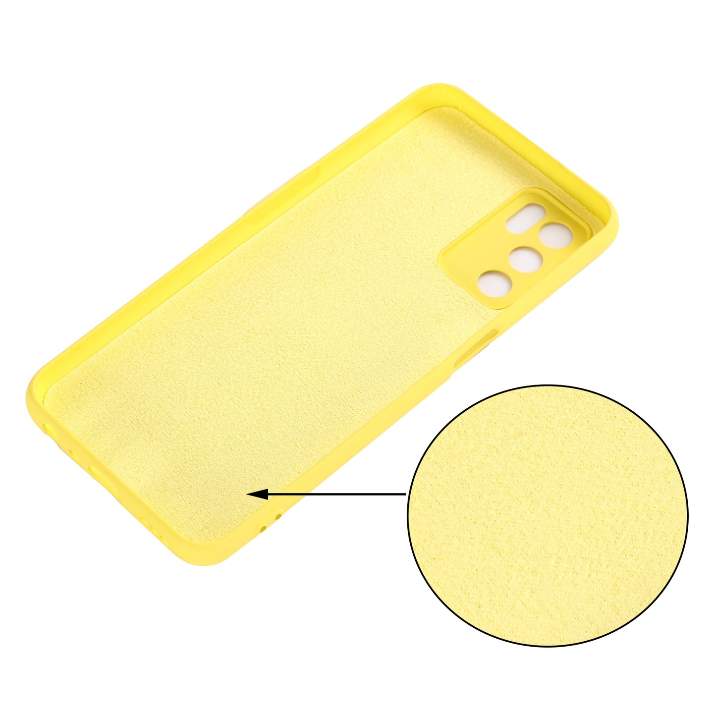 Microfiber Liner Shockproof Precise Cutout Solid Color Liquid Silicone Phone Case with Handy Strap for Oppo A16/A16S (Global)