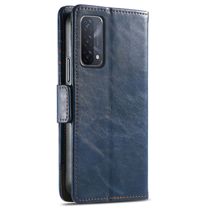 CASENEO 002 Series Business Style Folio Flip Dual Magnetic Clasp Splicing Leather Mobile Phone Case for OPPO A54 5G/A74 5G/A93 5G