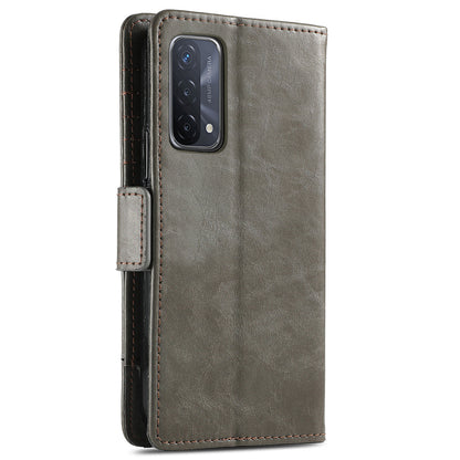 CASENEO 002 Series Business Style Folio Flip Dual Magnetic Clasp Splicing Leather Mobile Phone Case for OPPO A54 5G/A74 5G/A93 5G