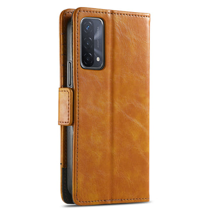 CASENEO 002 Series Business Style Folio Flip Dual Magnetic Clasp Splicing Leather Mobile Phone Case for OPPO A54 5G/A74 5G/A93 5G