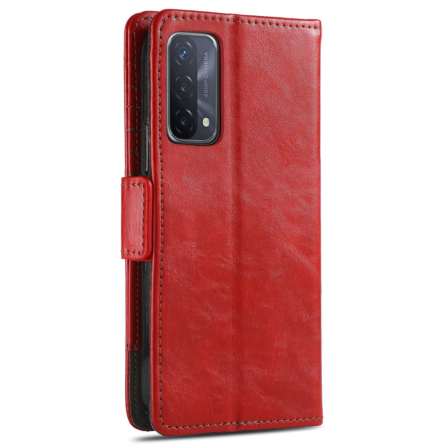 CASENEO 002 Series Business Style Folio Flip Dual Magnetic Clasp Splicing Leather Mobile Phone Case for OPPO A54 5G/A74 5G/A93 5G