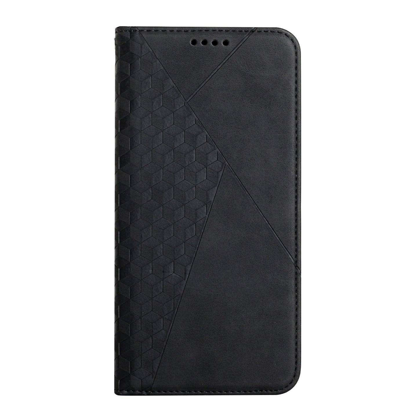 Rhombus Pattern Skin-touch Feel Magnetic Absorption Leather Protective Phone Cover Case for Oppo A16/A16s/A54s/A55 5G/A53s 5G