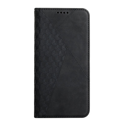 Rhombus Pattern Skin-touch Feel Magnetic Absorption Leather Protective Phone Cover Case for Oppo A16/A16s/A54s/A55 5G/A53s 5G