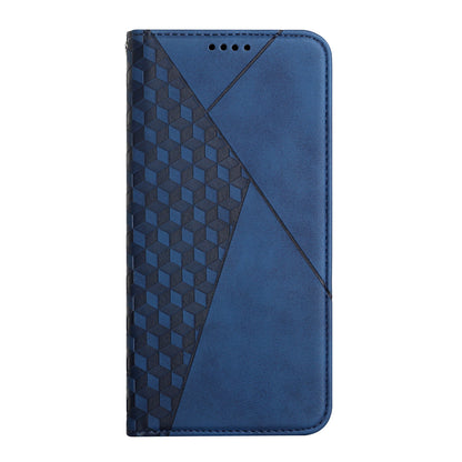 Rhombus Pattern Skin-touch Feel Magnetic Absorption Leather Protective Phone Cover Case for Oppo A16/A16s/A54s/A55 5G/A53s 5G