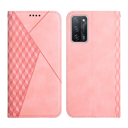 Rhombus Pattern Skin-touch Feel Magnetic Absorption Leather Protective Phone Cover Case for Oppo A16/A16s/A54s/A55 5G/A53s 5G