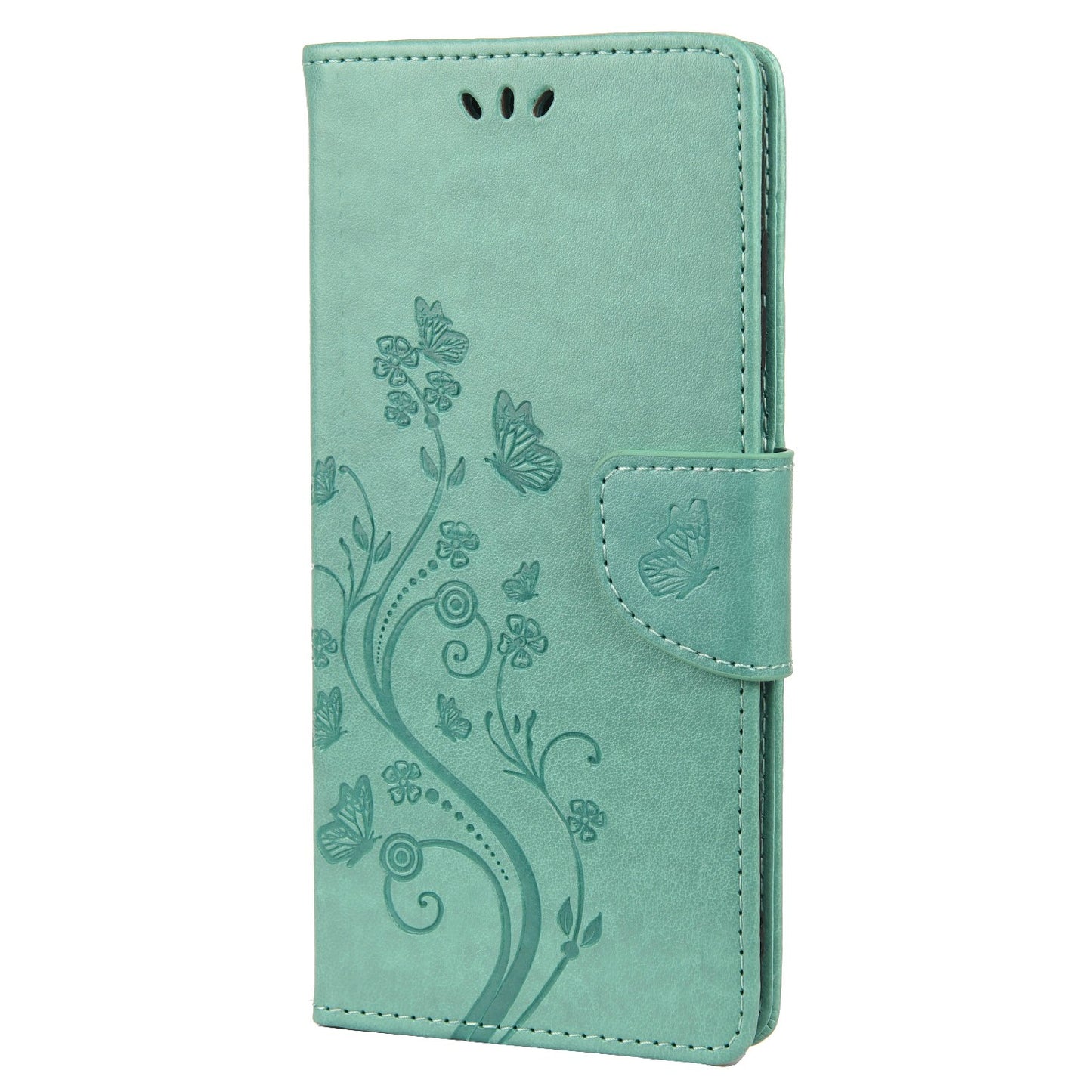 Butterfly Flower Imprinted Leather Wallet Stand Full Protection Phone Case Cover with Lanyard for Oppo Reno6 5G