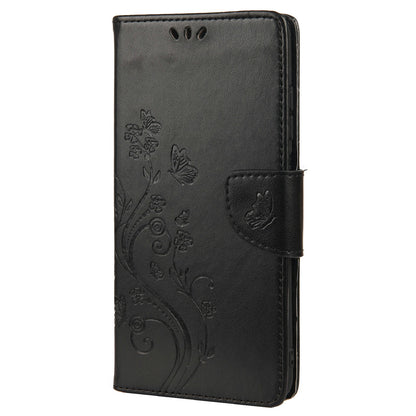 Butterfly Flower Imprinted Leather Wallet Stand Full Protection Phone Case Cover with Lanyard for Oppo Reno6 5G