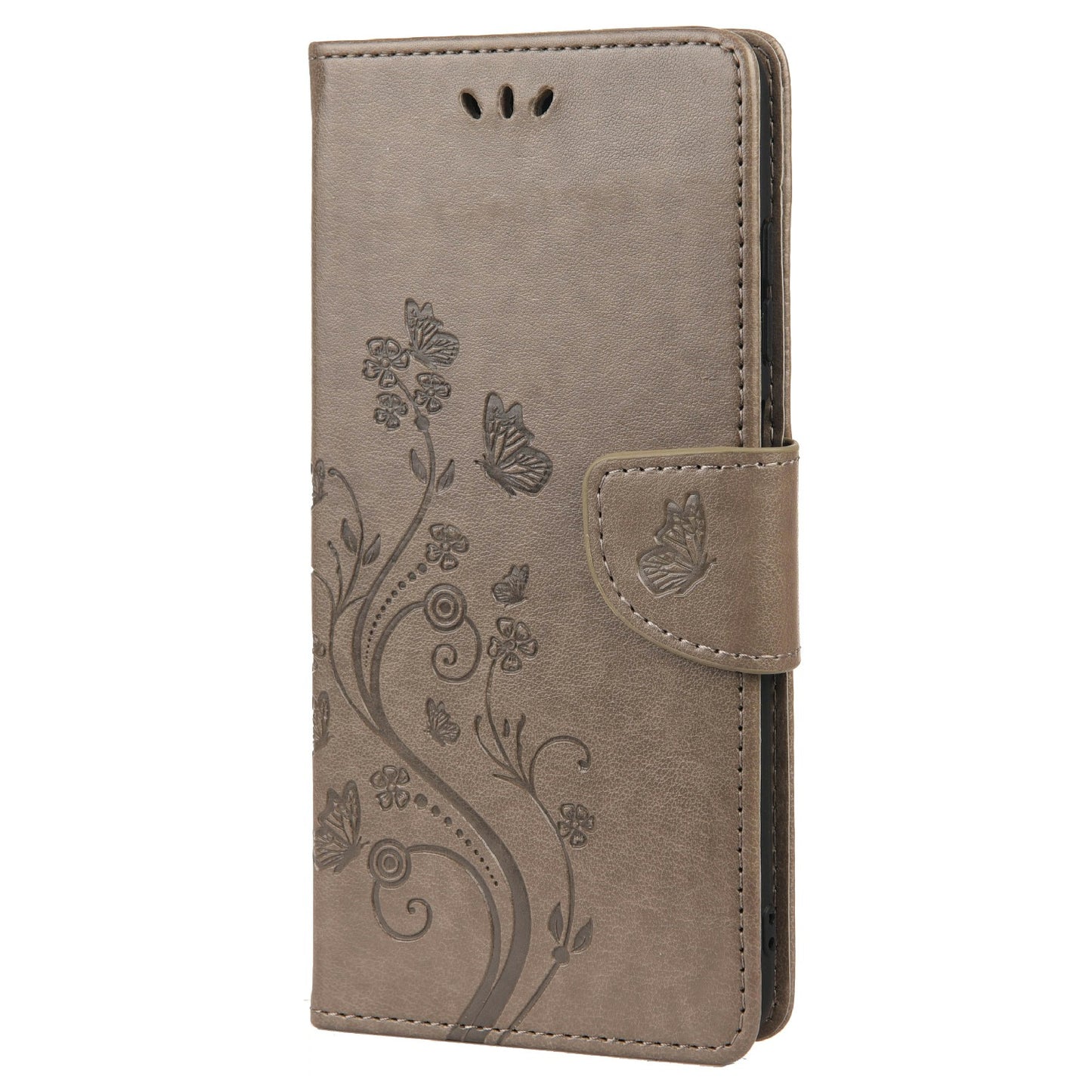 Butterfly Flower Imprinted Leather Wallet Stand Full Protection Phone Case Cover with Lanyard for Oppo Reno6 5G