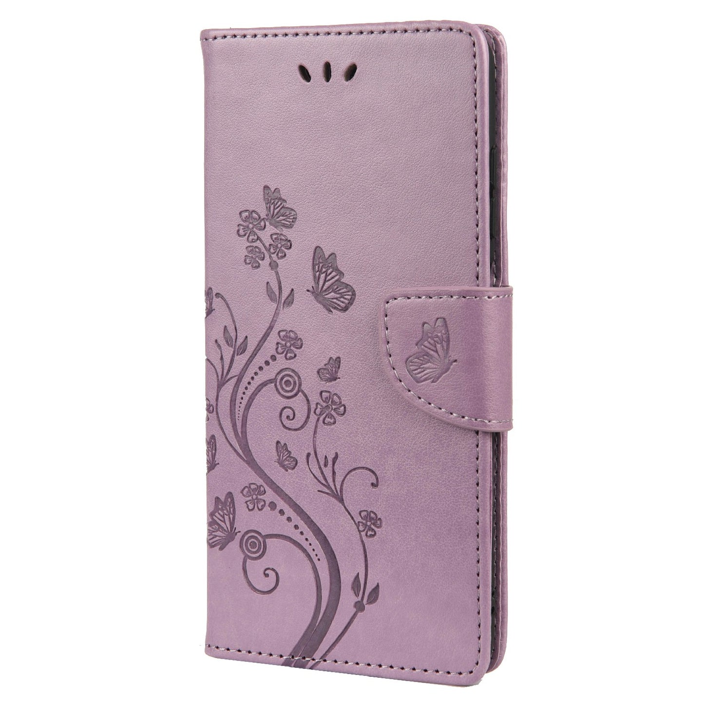 Butterfly Flower Imprinted Leather Wallet Stand Full Protection Phone Case Cover with Lanyard for Oppo Reno6 5G