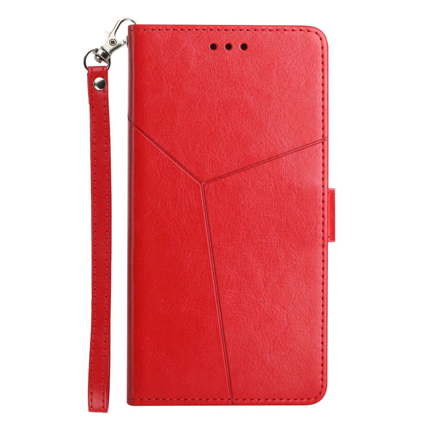 Wallet Stand Leather Case Imprinting Y-shape Line Phone Cover for Oppo A54 4G/A16 4G