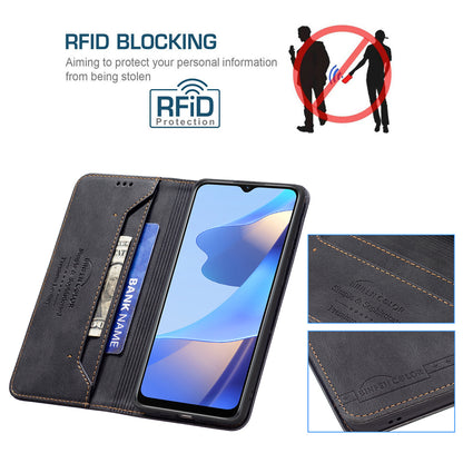 BINFEN COLOR Wallet Phone Case TPU and PU Leather RFID Blocking Tech Anti-swiping Design PU Leather Phone Stand Cover for Oppo A16/A16S/A54S/A55 5G/A53S 5G