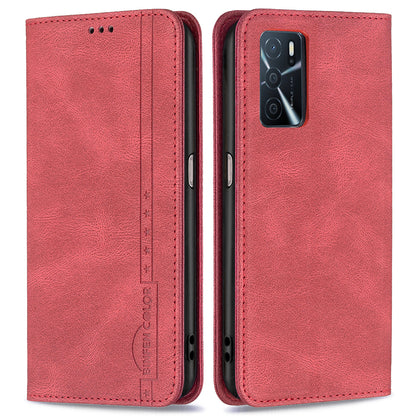 BINFEN COLOR Wallet Phone Case TPU and PU Leather RFID Blocking Tech Anti-swiping Design PU Leather Phone Stand Cover for Oppo A16/A16S/A54S/A55 5G/A53S 5G