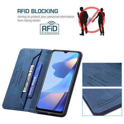 BINFEN COLOR Wallet Phone Case TPU and PU Leather RFID Blocking Tech Anti-swiping Design PU Leather Phone Stand Cover for Oppo A16/A16S/A54S/A55 5G/A53S 5G