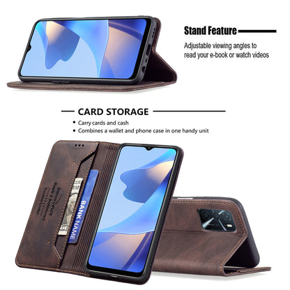 BINFEN COLOR Wallet Phone Case TPU and PU Leather RFID Blocking Tech Anti-swiping Design PU Leather Phone Stand Cover for Oppo A16/A16S/A54S/A55 5G/A53S 5G