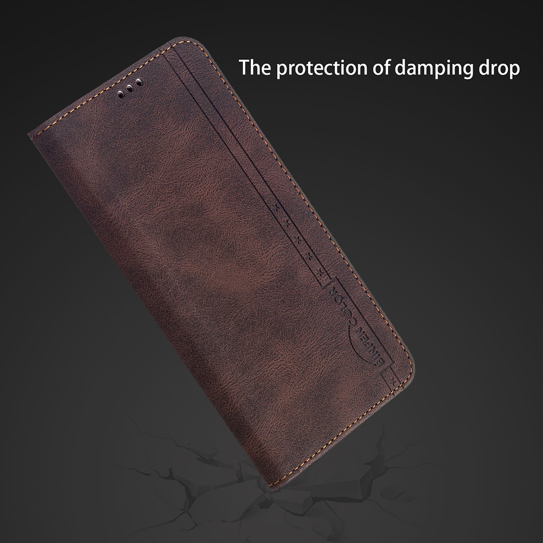 BINFEN COLOR Stylish RFID Blocking Design Anti-drop PU Leather Phone Case Wear-resistant Stand Cover for Oppo A94 5G/F19 Pro+ 5G/Reno5 Z