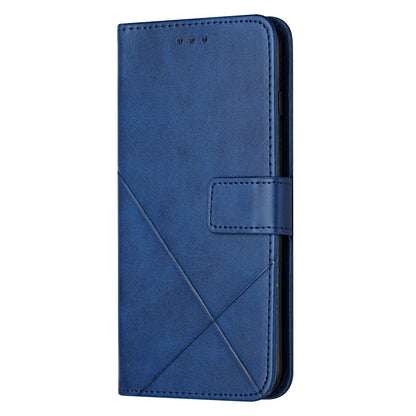 Stripe Design Leather Solid Color Magnetic Clasp Wallet Stand Phone Shell Case for Oppo A16 / A16s / A54s