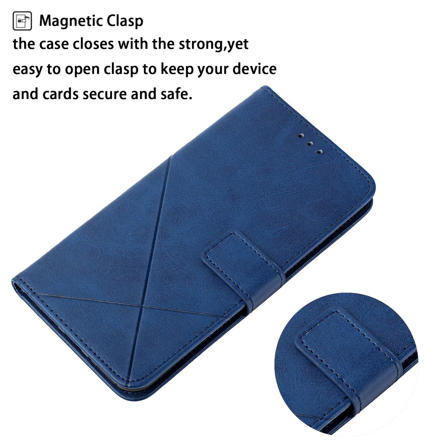 Stripe Design Leather Solid Color Magnetic Clasp Wallet Stand Phone Shell Case for Oppo A16 / A16s / A54s