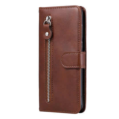 PU Leather Phone Case Zipper Pocket Design Wallet Stand Anti-Collision Phone Case for Oppo Reno6 4G