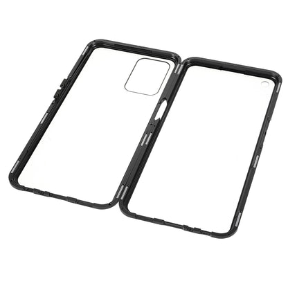 Full Coverage Metal Frame + Double-sided Ultra Clear Tempered Glass Magnetic Closure Hybrid Cover Phone Case for Oppo A54 4G