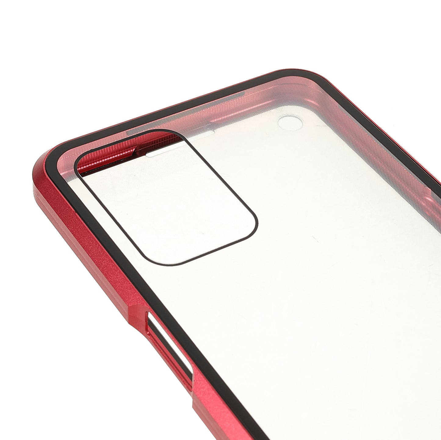 Full Coverage Metal Frame + Double-sided Ultra Clear Tempered Glass Magnetic Closure Hybrid Cover Phone Case for Oppo A54 4G