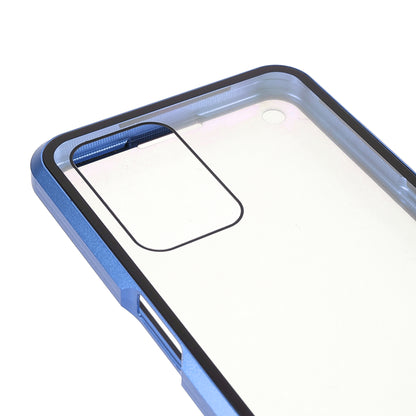 Full Coverage Metal Frame + Double-sided Ultra Clear Tempered Glass Magnetic Closure Hybrid Cover Phone Case for Oppo A54 4G