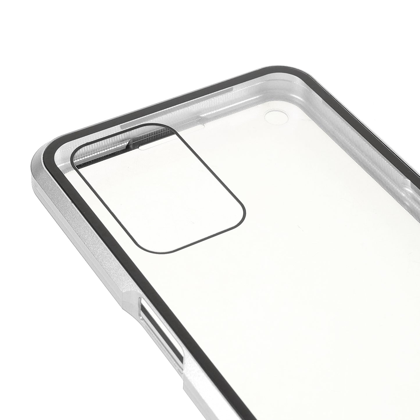 Full Coverage Metal Frame + Double-sided Ultra Clear Tempered Glass Magnetic Closure Hybrid Cover Phone Case for Oppo A54 4G