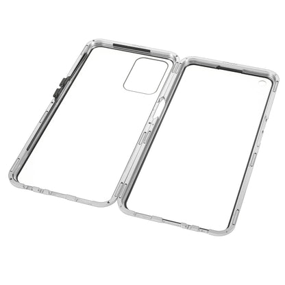 Full Coverage Metal Frame + Double-sided Ultra Clear Tempered Glass Magnetic Closure Hybrid Cover Phone Case for Oppo A54 4G