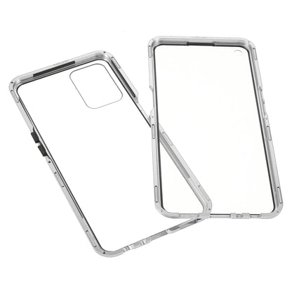 Full Coverage Metal Frame + Double-sided Ultra Clear Tempered Glass Magnetic Closure Hybrid Cover Phone Case for Oppo A54 4G