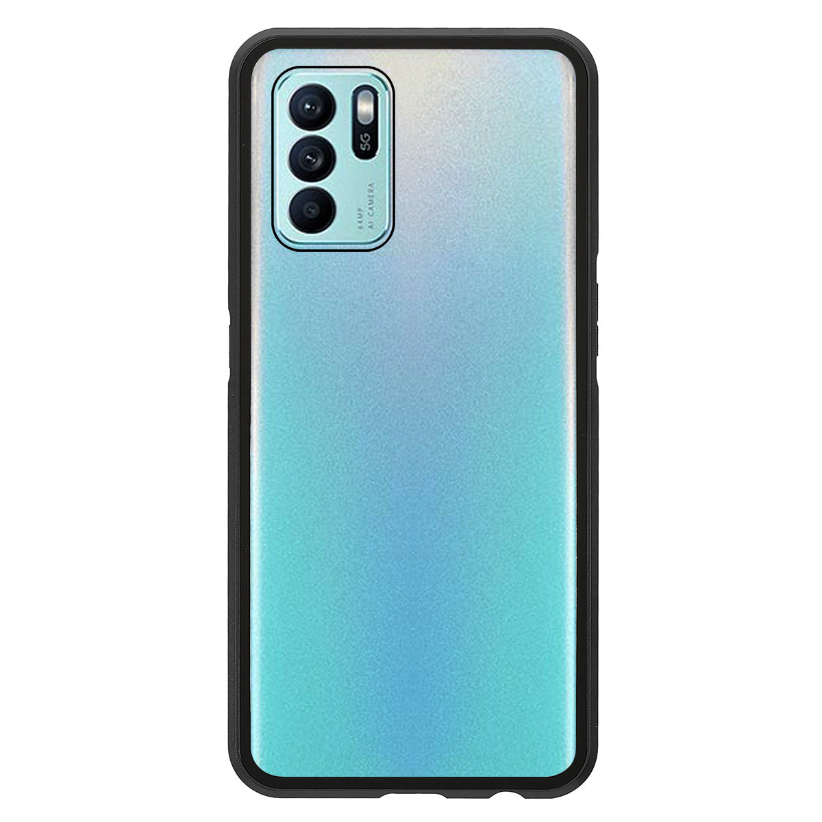 Full Coverage Magnetic Absorption Phone Cover Metal Frame + Double-sided Tempered Glass Hybrid Case for Oppo Reno6 Z