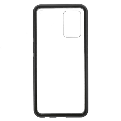 Full Coverage Magnetic Absorption Phone Cover Metal Frame + Double-sided Tempered Glass Hybrid Case for Oppo Reno6 Z