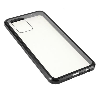 Full Coverage Magnetic Absorption Phone Cover Metal Frame + Double-sided Tempered Glass Hybrid Case for Oppo Reno6 Z