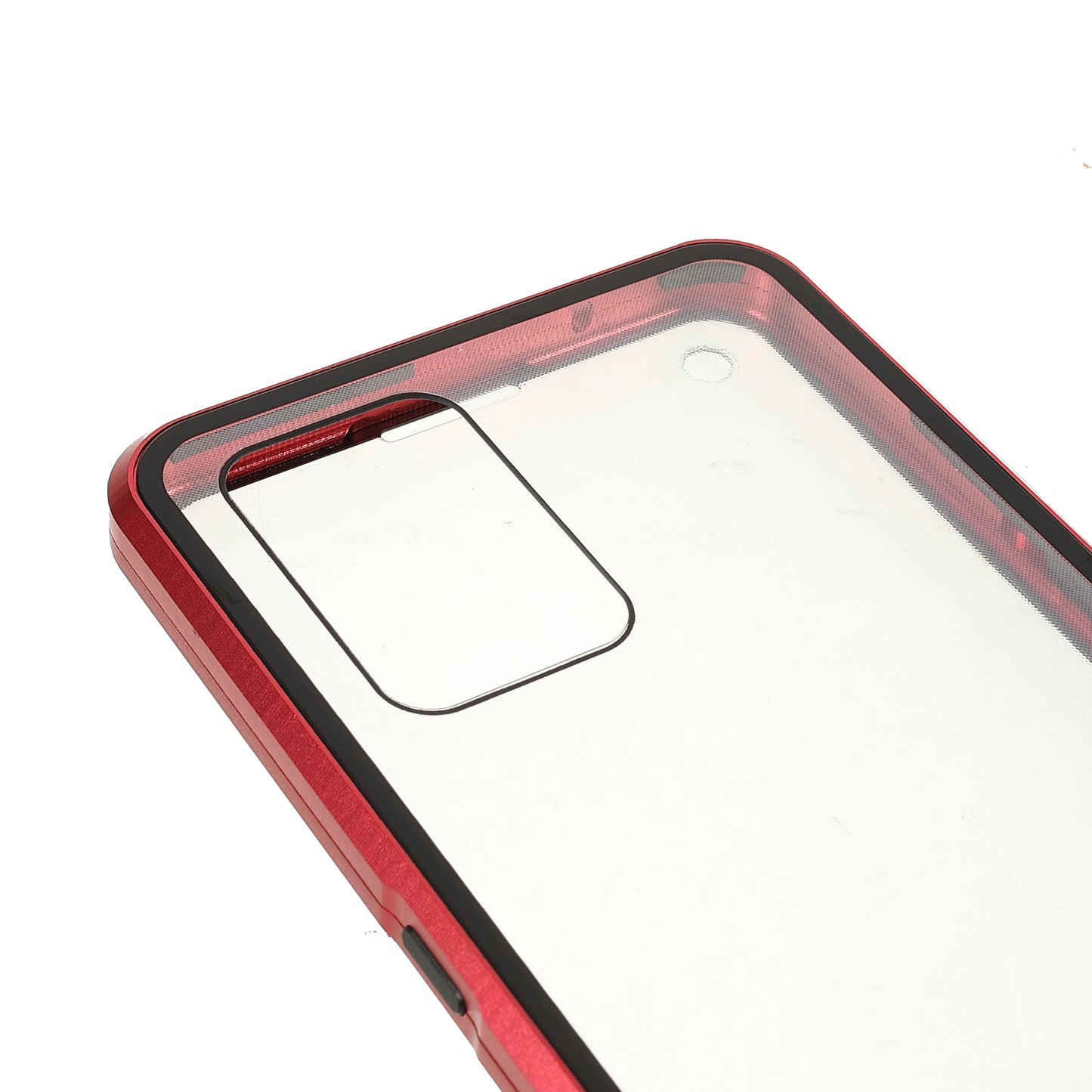 Full Coverage Magnetic Absorption Phone Cover Metal Frame + Double-sided Tempered Glass Hybrid Case for Oppo Reno6 Z