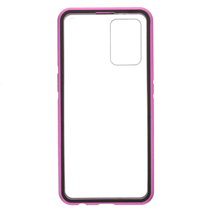 Full Coverage Magnetic Absorption Phone Cover Metal Frame + Double-sided Tempered Glass Hybrid Case for Oppo Reno6 Z