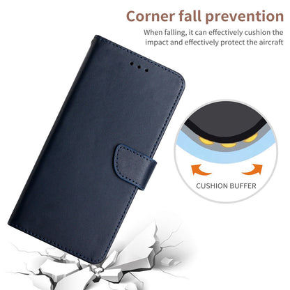 All-round Protection Nappa Texture Solid Color Horizontal Stand Wallet Case Genuine Leather +TPU Phone Covering for Oppo A95 5G/A94 5G/Reno5 Z