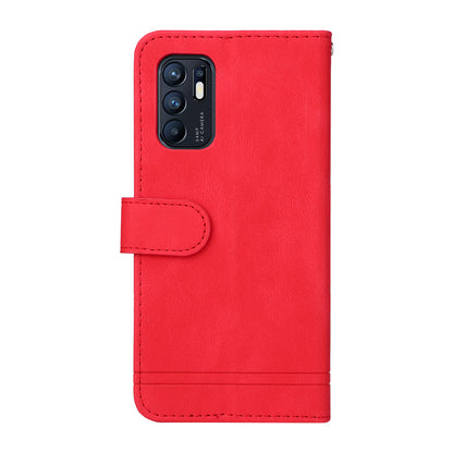 Supporting Stand Retro Tree Pattern Metal Button Decor Wallet PU Leather Phone Case Cover for Oppo Reno6 4G