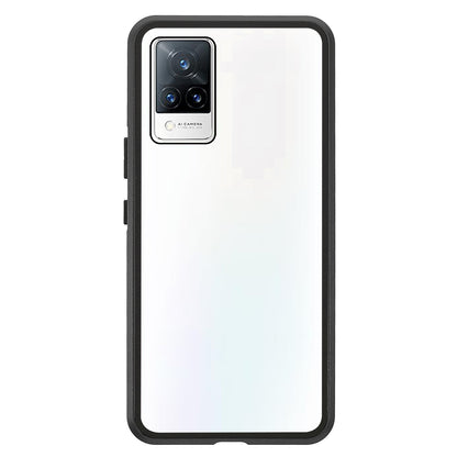 360 Degree Full Protection Metal + Tempered Glass Magnetic Absorption Hybrid Phone Case Shell for vivo V21 5G