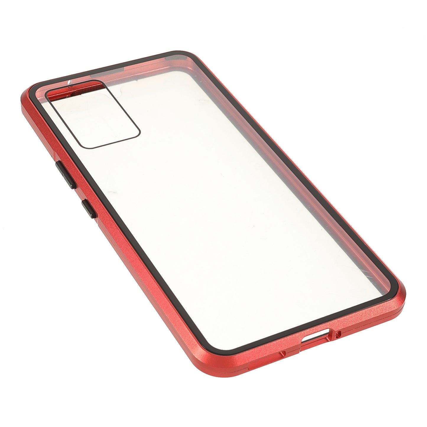 360 Degree Full Protection Metal + Tempered Glass Magnetic Absorption Hybrid Phone Case Shell for vivo V21 5G