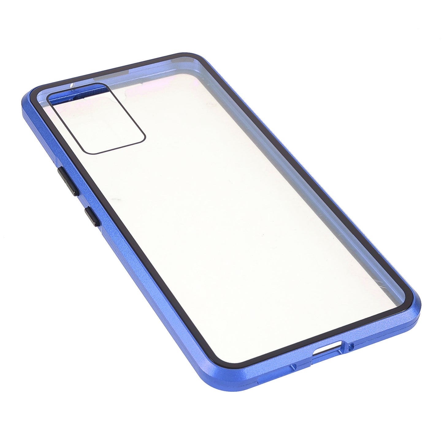 360 Degree Full Protection Metal + Tempered Glass Magnetic Absorption Hybrid Phone Case Shell for vivo V21 5G