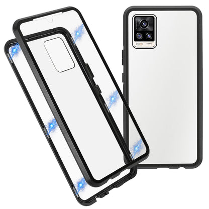 Ultra Clear Double-sided Tempered Glass + Metal Frame Magnetic Phone Case Cover for vivo V20