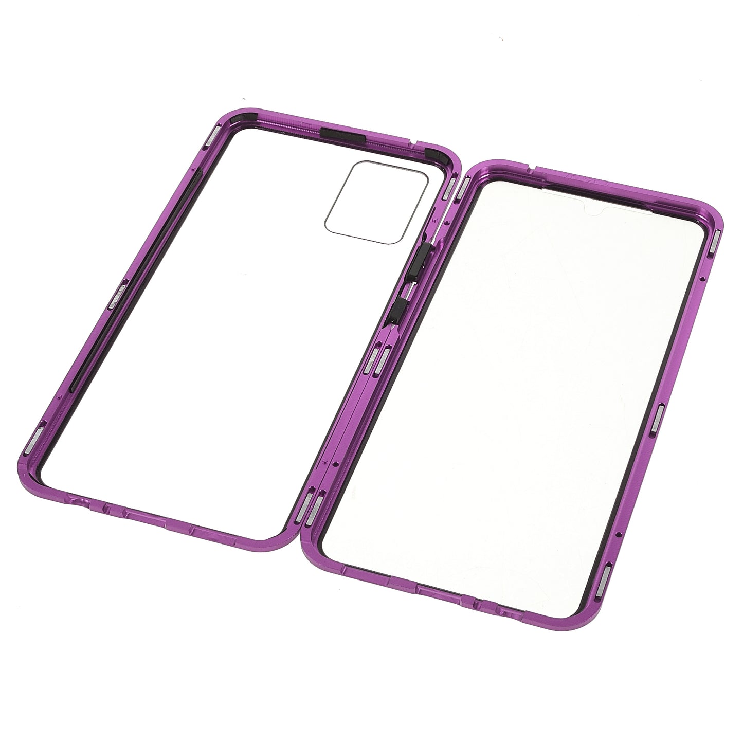 Ultra Clear Double-sided Tempered Glass + Metal Frame Magnetic Phone Case Cover for vivo V20