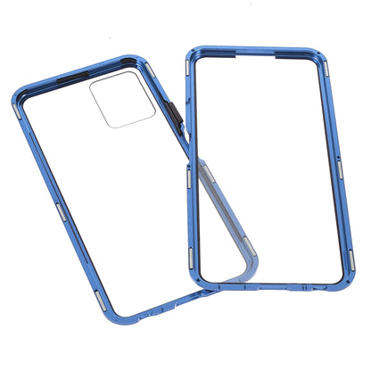 Double-sided Tempered Glass + Metal Frame Hybrid Phone Case Full Protection Cover with Magnetic Closure for vivo Y21