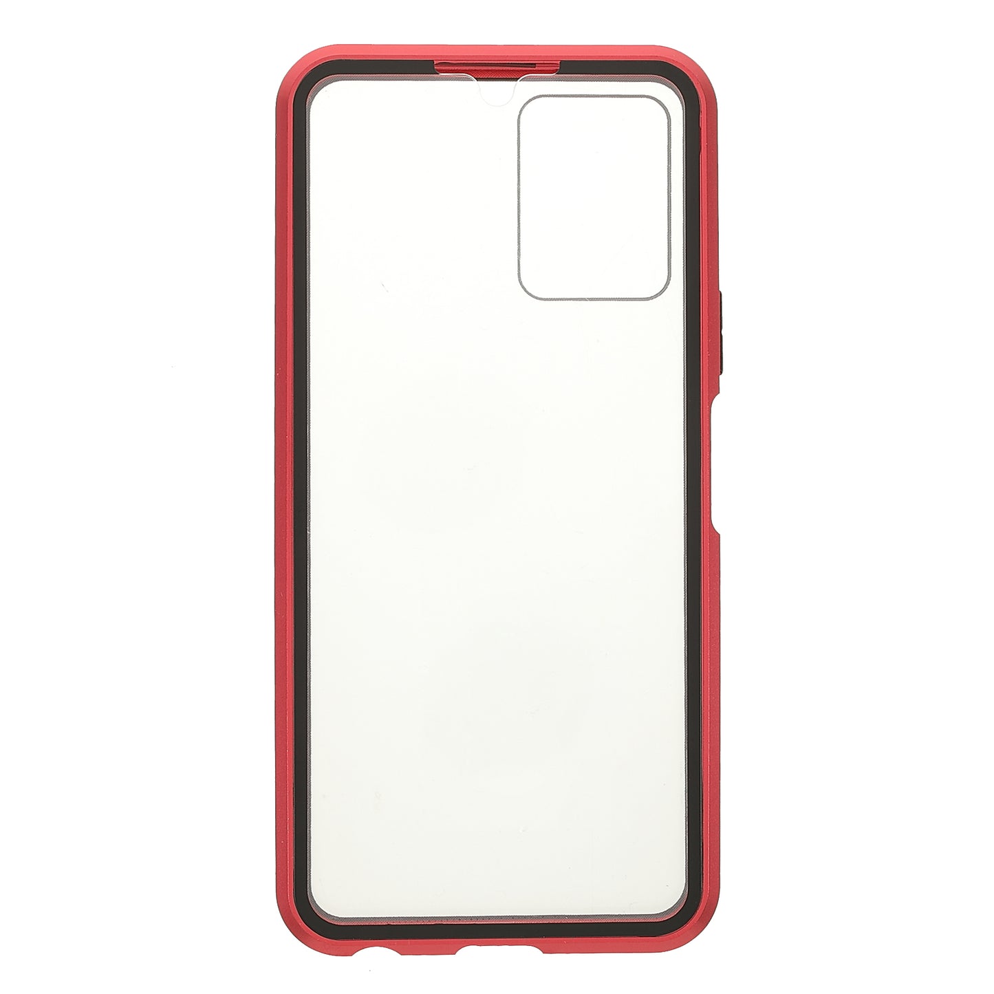 Double-sided Tempered Glass + Metal Frame Hybrid Phone Case Full Protection Cover with Magnetic Closure for vivo Y21